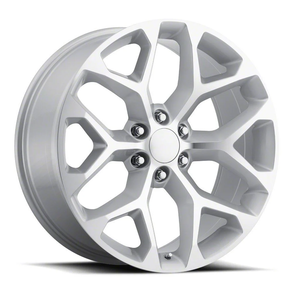 Chevy Snowflake Replica Silver Machined 6-Lug Wheel; 22x9; 24mm Offset (07-13 Sierra 1500)