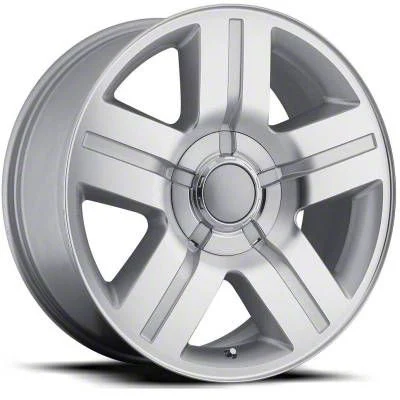Texas Silverado Replica Silver Machined 6-Lug Wheel; 22x9; 31mm Offset (07-13 Sierra 1500)