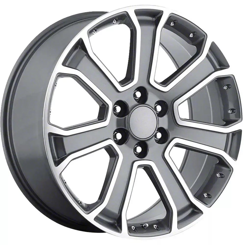 OE Revolution G-06 Gunmetal Machined 6-Lug Wheel; 22x9; 31mm Offset (15-20 Tahoe)