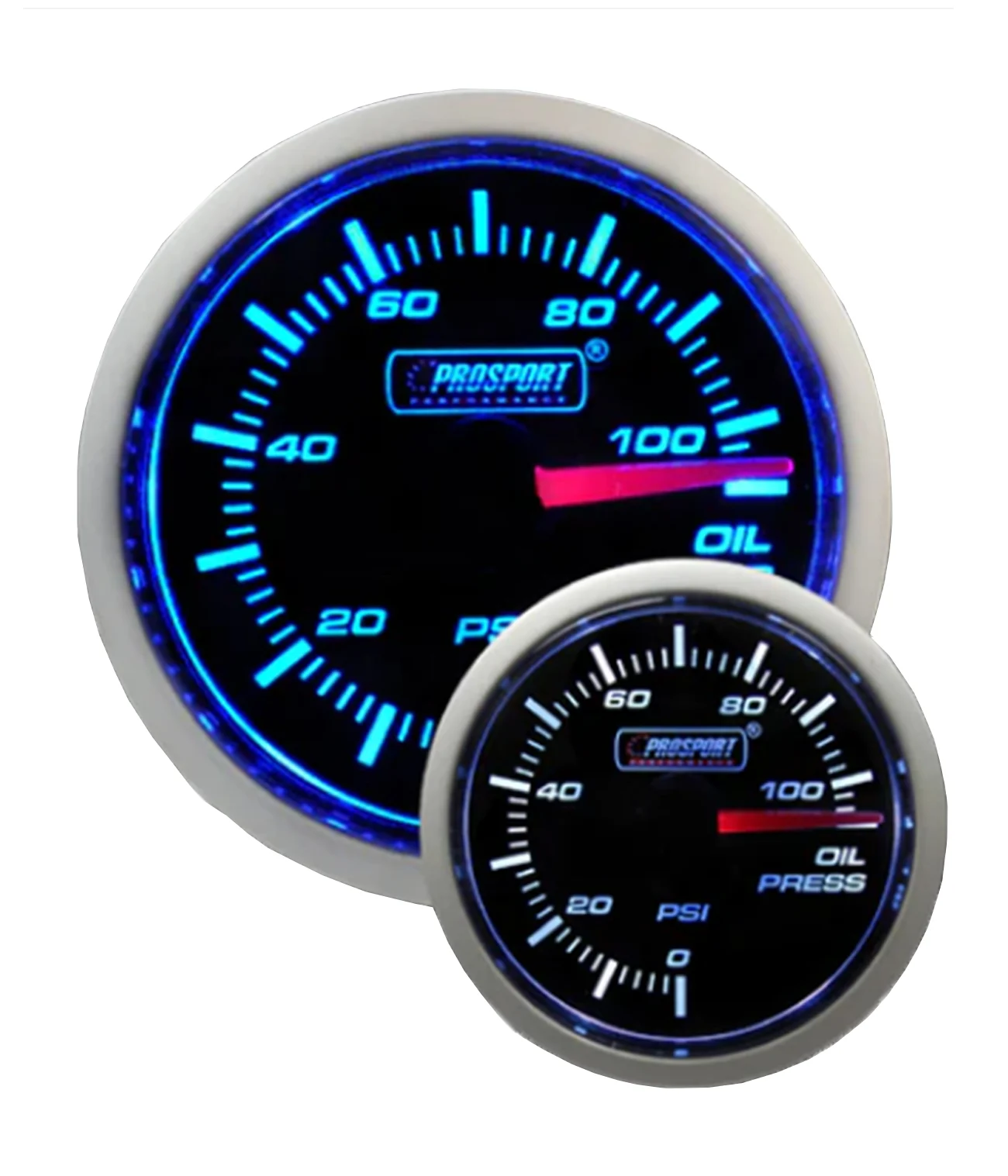 2-1/16" Blue/White Oil Pressure Gauge