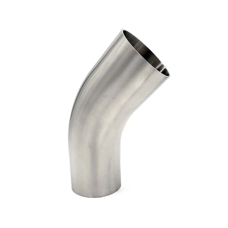 4.000" 14ga Tight Radius 45° Mandrel Bend w/ 2" Tangents - (4.000" CLR) - Brushed Finish - 304 Stainless