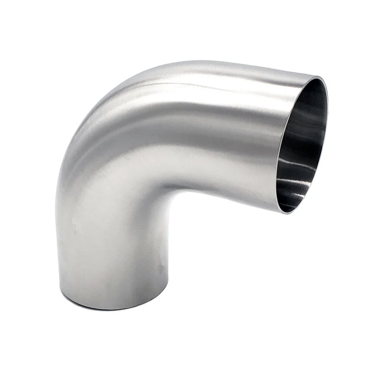 2.500" 16ga Tight Radius 90° Mandrel Bend w/ 2" Tangents - (2.500" CLR) - Brushed Finish - 304 Stainless