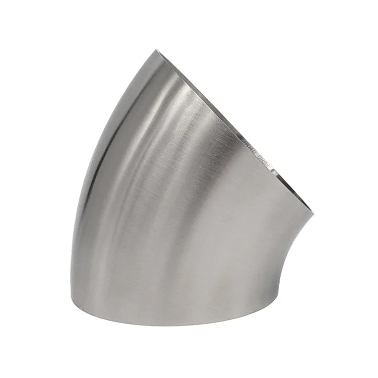 4.000" 14ga Tight Radius 45° Mandrel Bend - (4.000" CLR) - Brushed Finish - 304 Stainless
