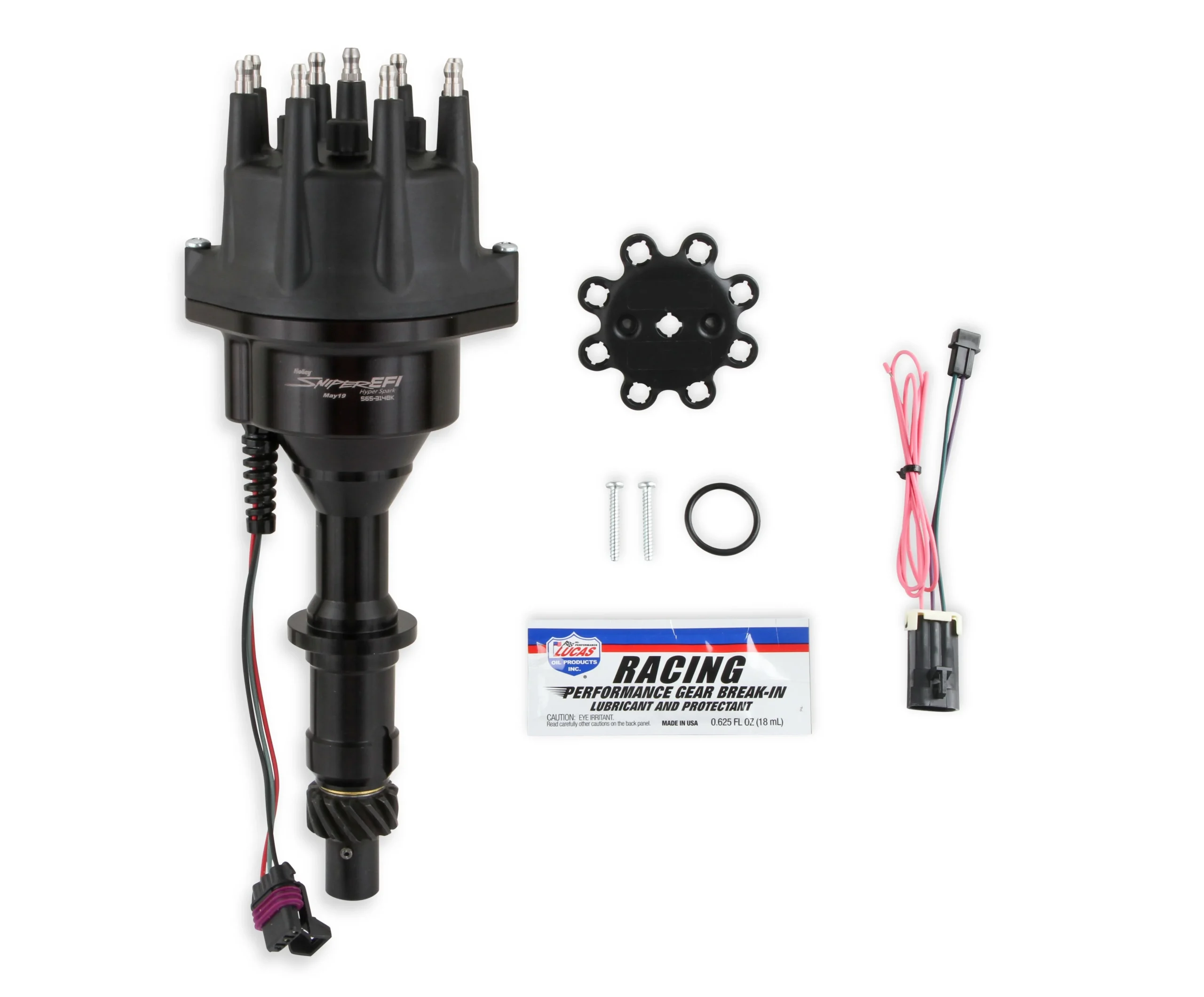 HyperSpark Distributor - Pontiac - Black Billet Housing