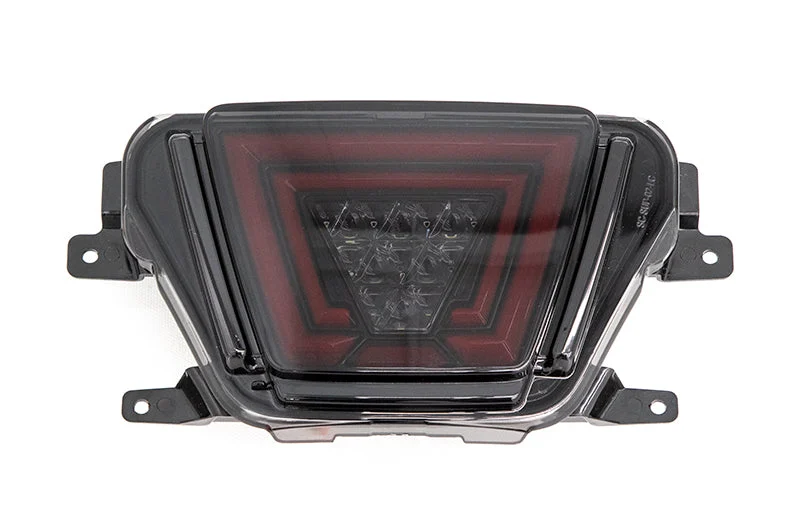 OLM V1 F1 Style Rear Brake / Fog / Reverse Light - Smoke Lens / Gloss Black Base / Red Bar) - 2020-2024 Toyota GR Supra