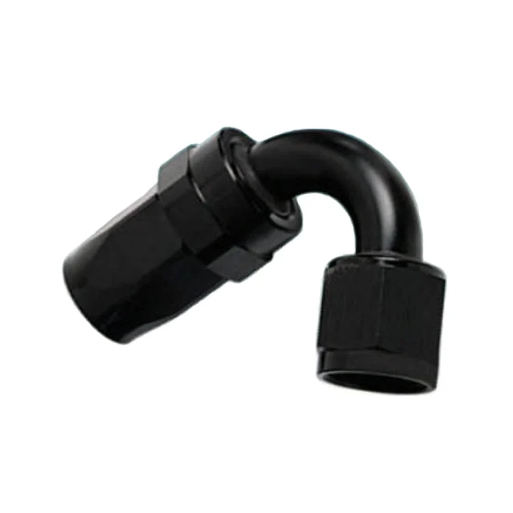 -20AN Female 120° Hose End, Swivel Style, Black Hard Anodized Aluminum