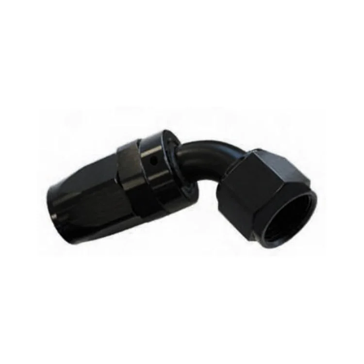 -4AN Female 60° Hose End, Swivel Style, Black Hard Anodized Aluminum