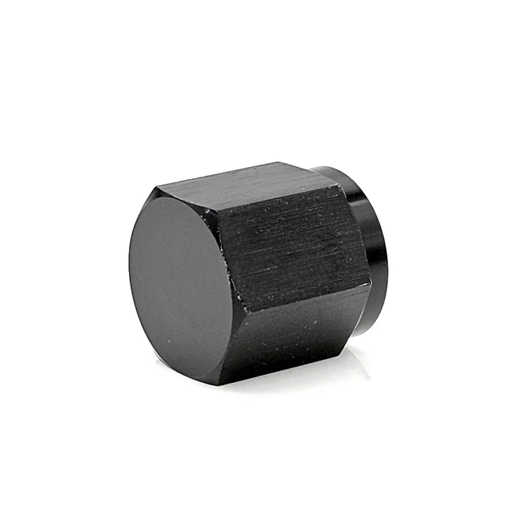 -8AN AN Flare Cap, 6061 Aluminum, Black Hard Anodized