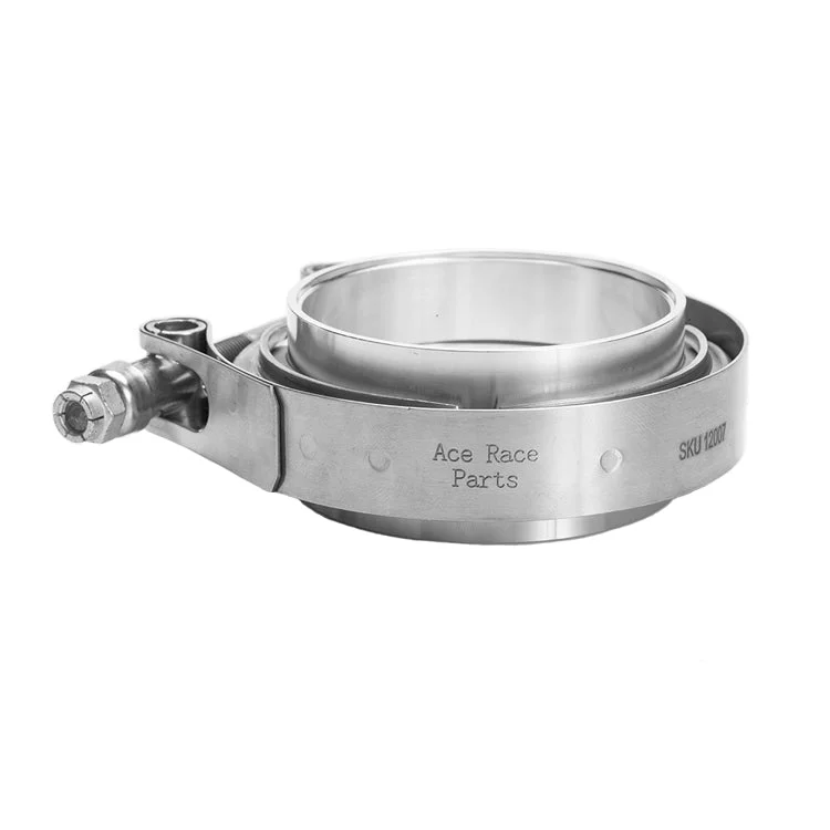6.000" V-Band Assembly - Aluminum "Male + O-Ring/Female" Flanges, 304 Stainless Clamp