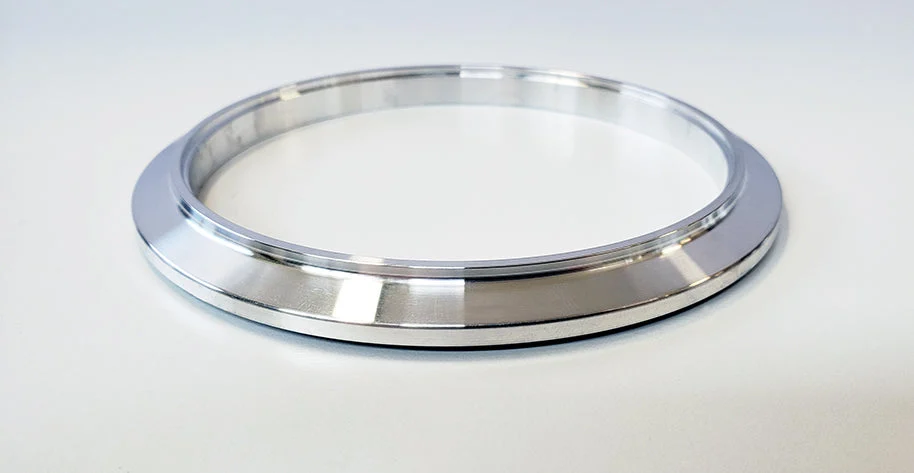 4.000" V-Band "Male + O-Ring" Flange (0.375" Overall Thickness) 6061 Aluminum