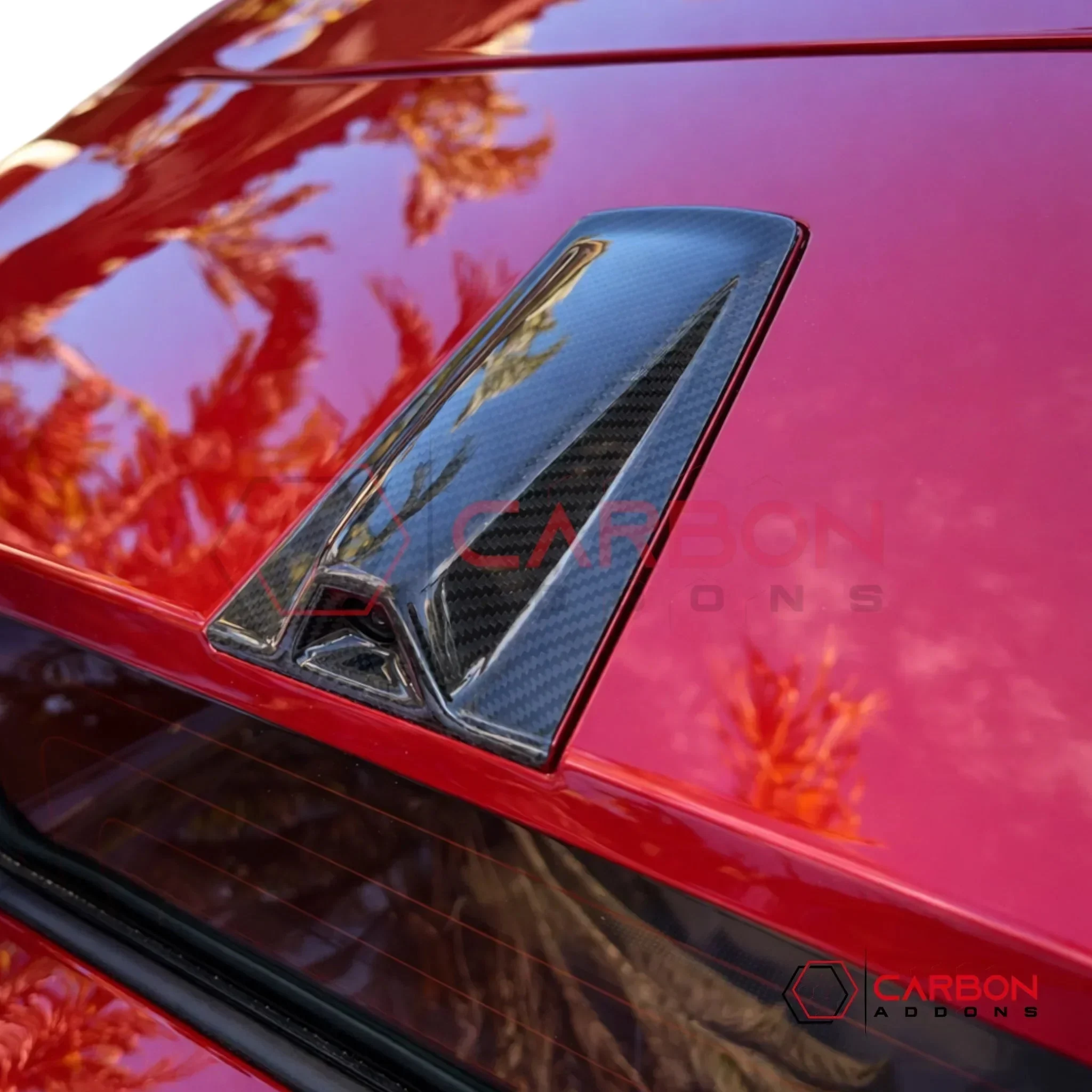 C8 Corvette Convertible Carbon Fiber Rear Decklid Camera Trim Cover | Exterior Upgrade (2020–2026))