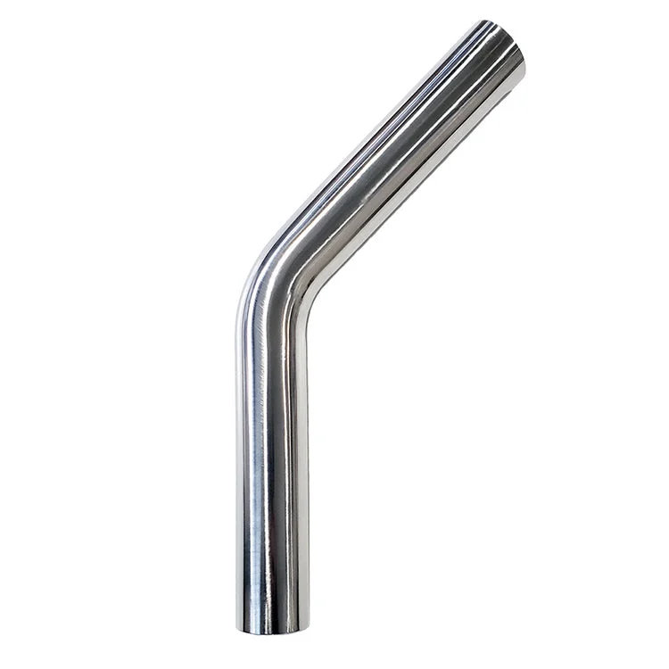 2.250" OD 16ga 45° Mandrel Bend - Polished OD - 6061 Aluminum - (3.375" CLR / 6.000" Legs)