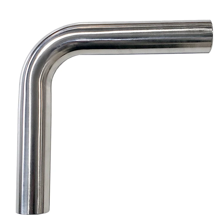 1.500" 16ga 90° Mandrel Bend - (2.250" CLR / 6.000" Legs) - Polished OD - 304 Stainless