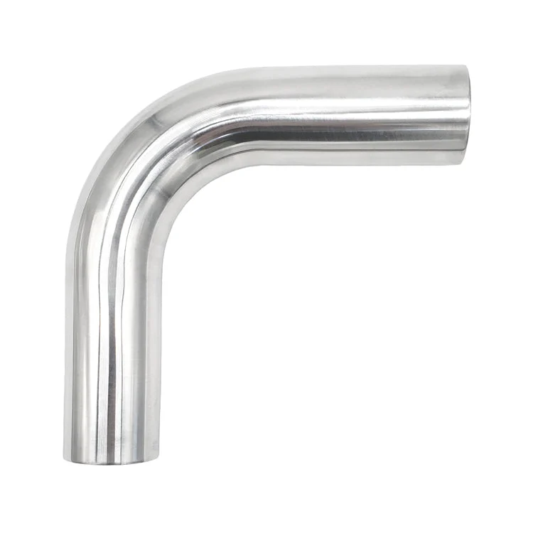 1.500" OD 16ga 90° Mandrel Bend - Polished OD - 6061 Aluminum - (2.250" CLR / 6.000" Legs)