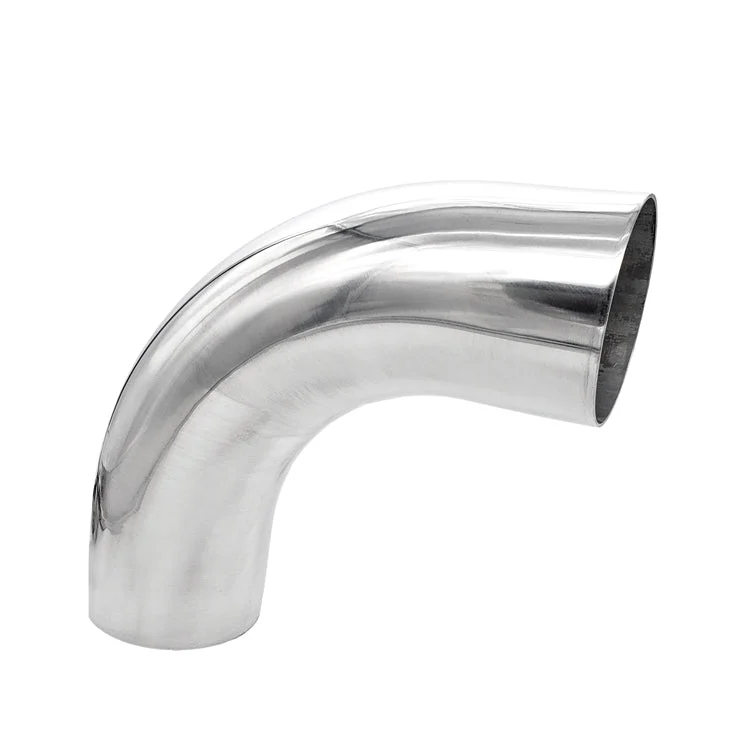 3.500" OD 14ga 90° Mandrel Bend - Polished OD - 6061 Aluminum - (5.250" CLR / 4.000" Legs)