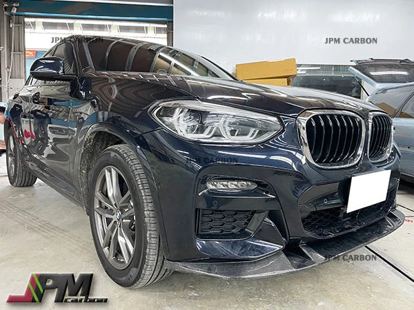 3D Style Carbon Fiber Front Bumper Add-on Lip Fits For 2018-2020 BMW G01 X3 / G02 X4 with M-sport Package Only