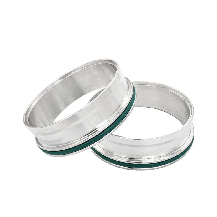 HD Clamp Flange Set for 3.500" OD Tubing, 6061 Aluminum, FKM O-Rings