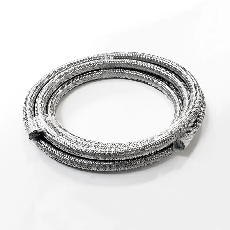 -16AN Stainless Steel Braided Flex Hose with Reinforced Rubber Liner - 10 Foot Length