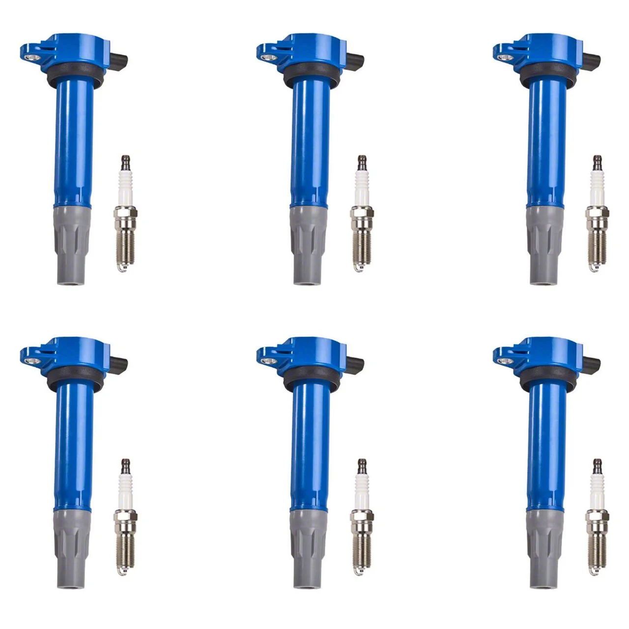 ACEON Ignition Coils with Spark Plugs; Blue (06-10 2.7L Charger)