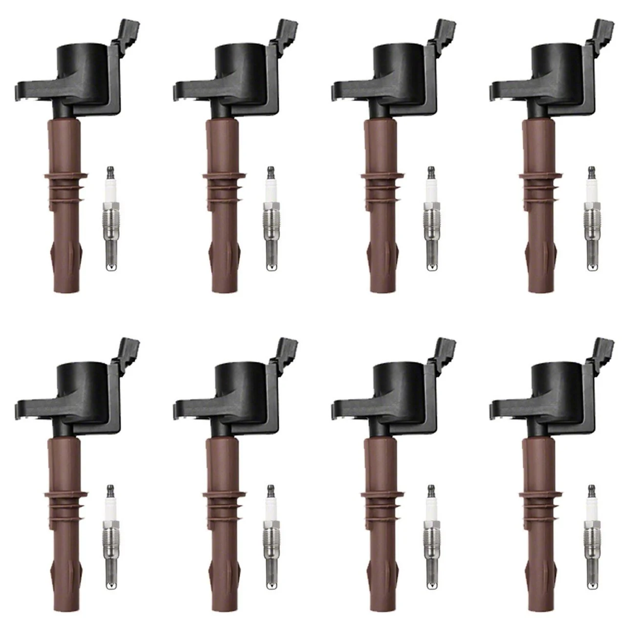 ACEON Ignition Coils with Spark Plugs; Black (Late 08-10 Mustang GT)