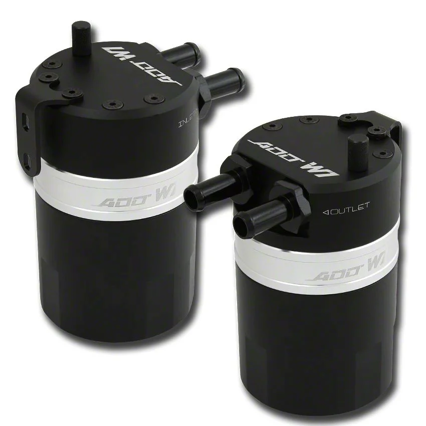 ADD W1 Baffled Oil Catch Can Kit V3; Silver Ring (16-24 Camaro ZL1)