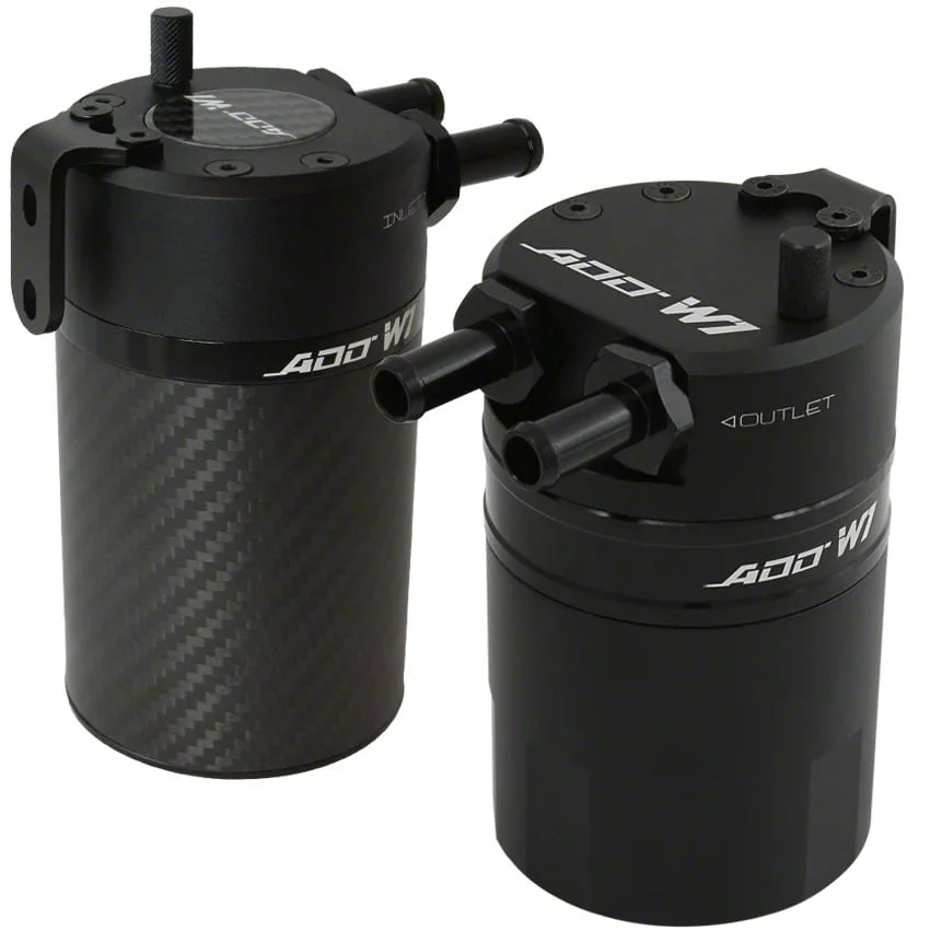 ADD W1 Baffled Oil Catch Can Kit V3; Black Ring (15-23 Challenger)