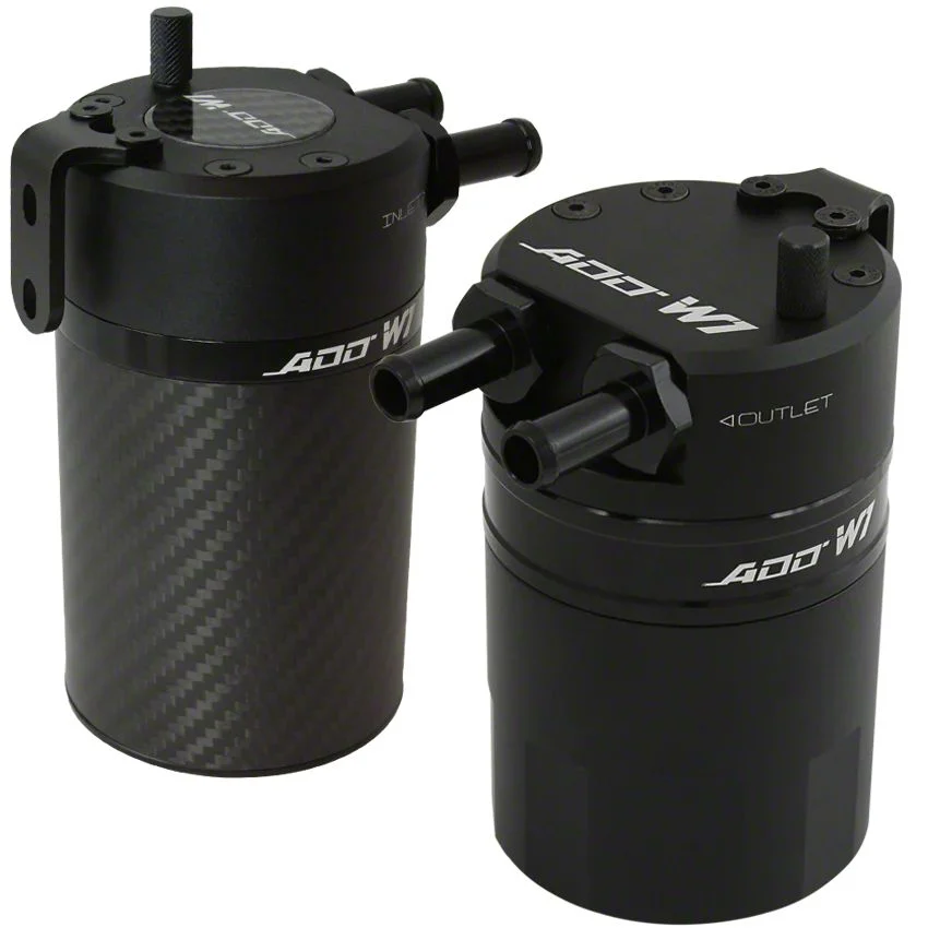 ADD W1 Baffled Oil Catch Can Kit V3 with PCV and CCV; Black Ring (15-23 Challenger)