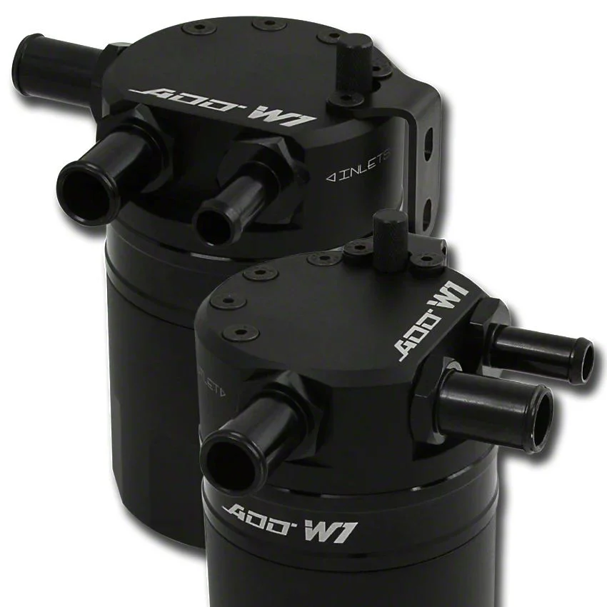 ADD W1 Baffled Oil Catch Can Kit V3.3; Black Ring (11-14 Mustang V6)