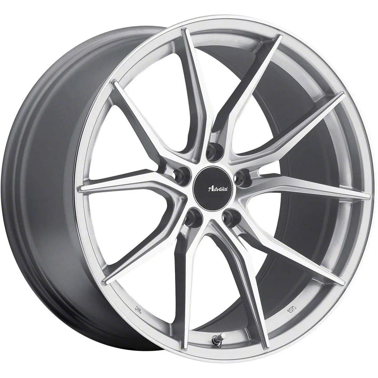 Advanti Hybris Silver Machined Wheel; 19x9.5; 42mm Offset (08-23 RWD Challenger, Excluding Widebody)