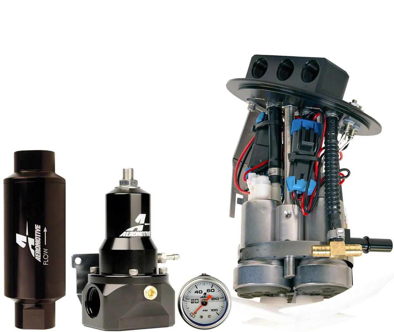 Aeromotive Direct Drop-In Fuel Pump Kit; Dual 450 LPH (11-17 Mustang; 18-20 Mustang GT, EcoBoost)