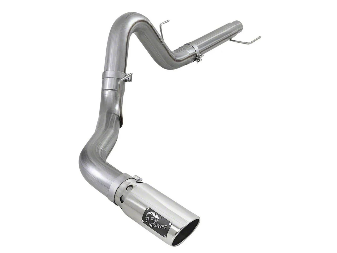 AFE Large Bore-HD 4-Inch DPF-Back Single Exhaust System with Polished Tip; Side Exit (21-22 3.0L Powerstroke F-150)