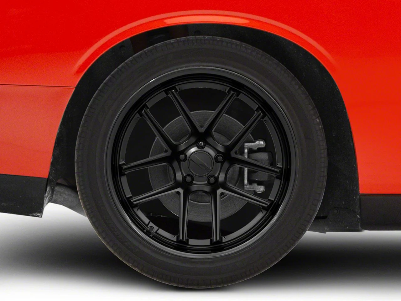 American Racing Bishop Matte Black with Gloss Black Lip Wheel; Rear Only; 20x11; 22mm Offset (08-23 RWD Challenger, Excluding Widebody)