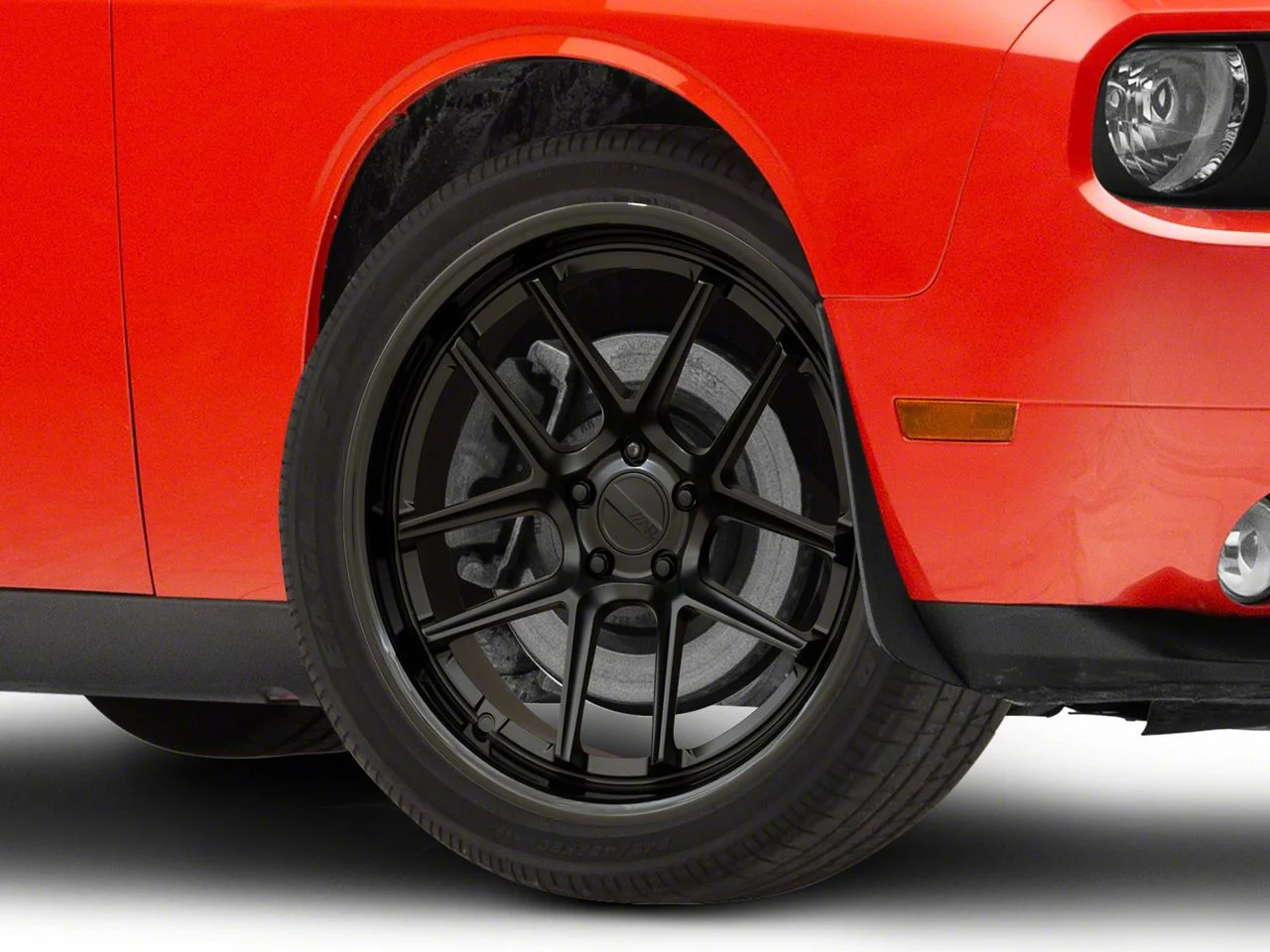 American Racing Bishop Matte Black with Gloss Black Lip Wheel; 20x9.5; 15mm Offset (08-23 RWD Challenger, Excluding Widebody)