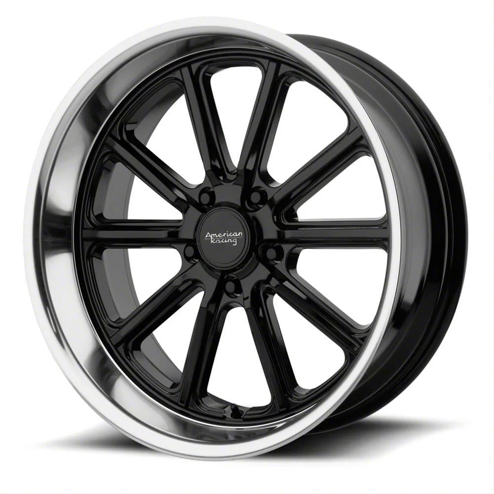 American Racing Rodder Gloss Black Diamond Cut Lip Wheel; 18x8; 15mm Offset (08-23 RWD Challenger, Excluding Widebody)