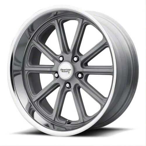 American Racing Rodder Vintage Silver Diamond Cut Lip Wheel; 18x8; 15mm Offset (08-23 RWD Challenger, Excluding Widebody)