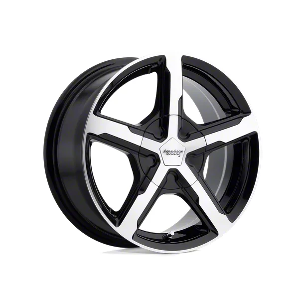 American Racing Trigger Gloss Black Machined Wheel; 18x8; 38mm Offset (17-23 AWD Challenger)