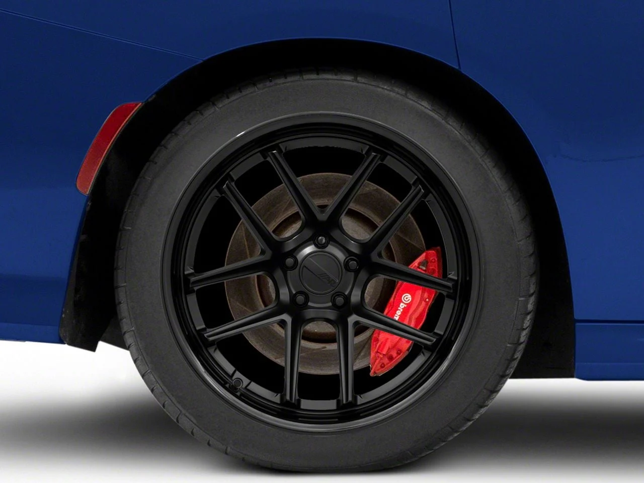 American Racing Bishop Matte Black with Gloss Black Lip Wheel; Rear Only; 20x11; 22mm Offset (11-23 RWD Charger, Excluding Widebody)