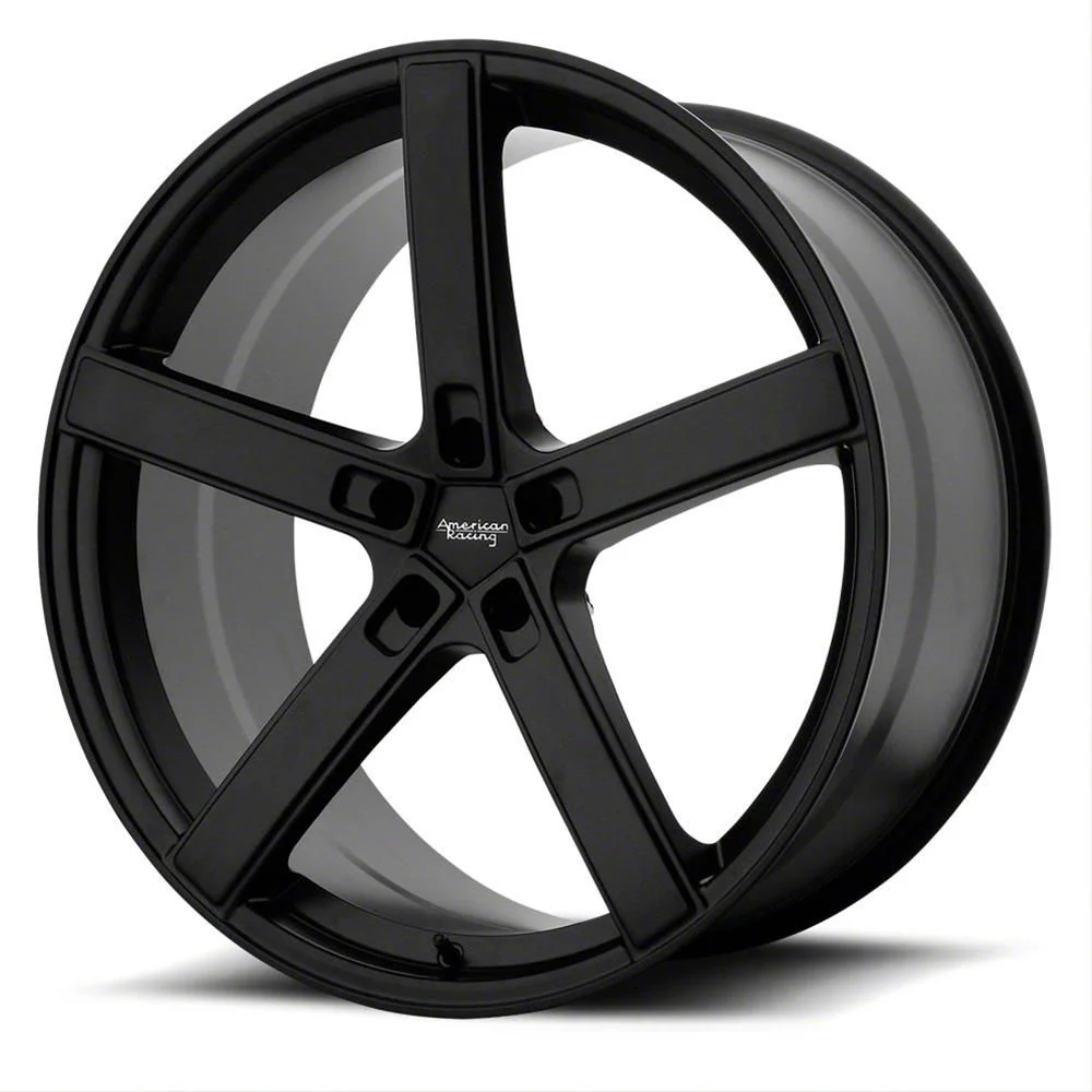 American Racing Blockhead Satin Black Wheel; 20x9; 20mm Offset (08-23 RWD Challenger, Excluding Widebody)