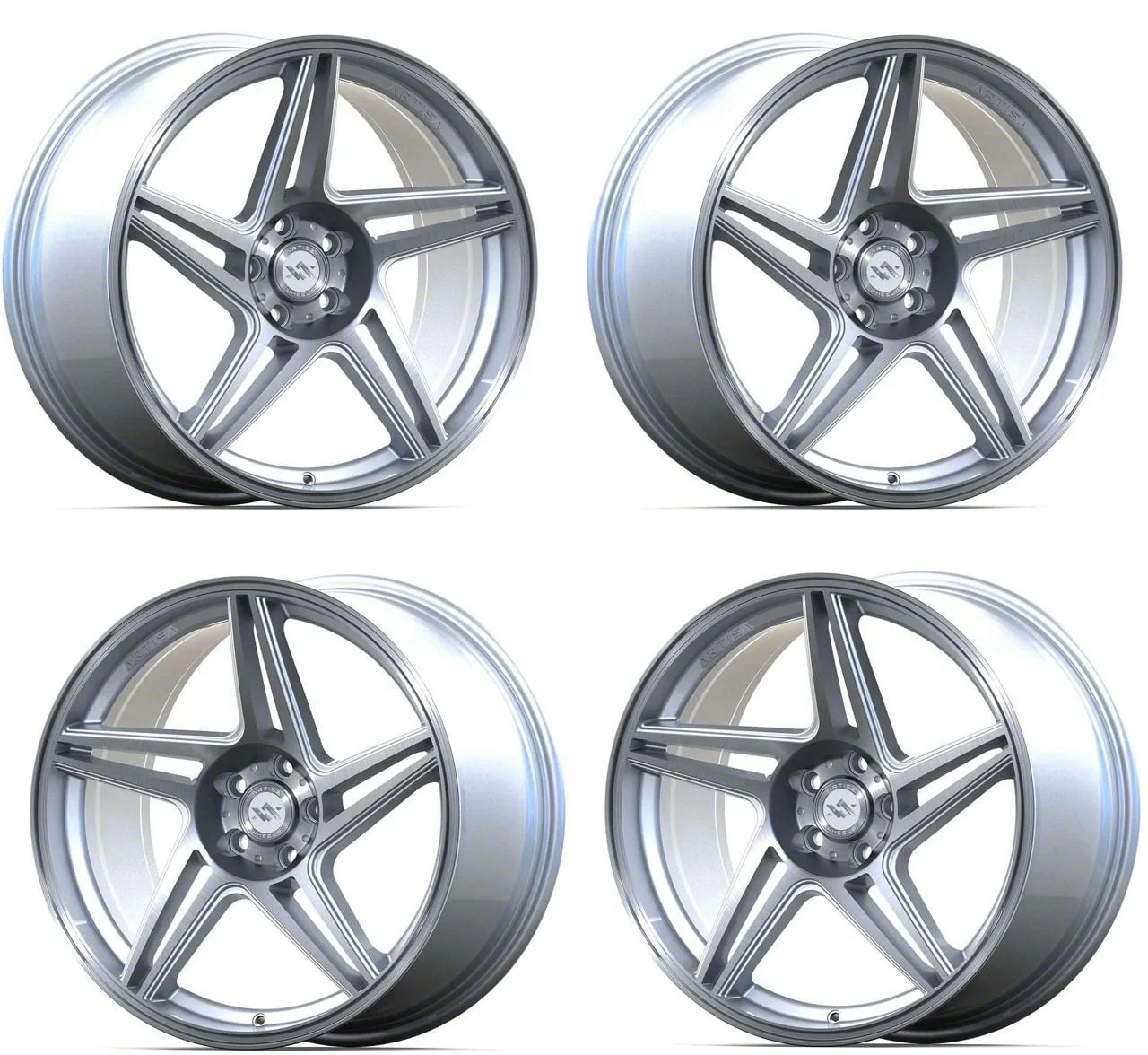 Anovia Wheels Carrier Brushed Silver 4-Wheel Kit; 18x8.5; 35mm Offset (05-09 Mustang GT, V6)