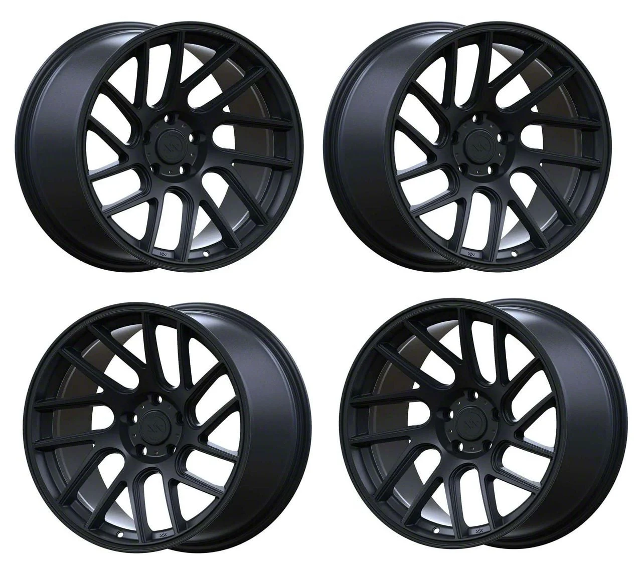 Anovia Wheels Elder Raven Satin Black 4-Wheel Kit; 18x9.5; 35mm Offset (05-09 Mustang GT, V6)