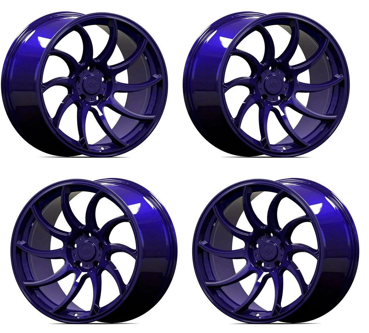 Anovia Wheels Night Picasa Blue 4-Wheel Kit; 18x8.5; 35mm Offset (10-14 Mustang GT w/o Performance Pack, V6)