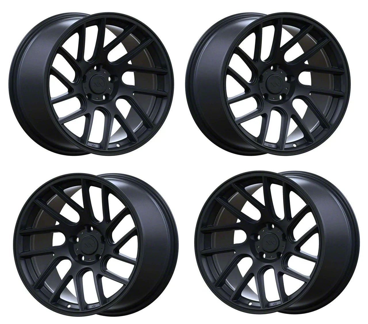 Anovia Wheels Elder Raven Satin Black 4-Wheel Kit; 19x9.5; 15mm Offset (15-23 Mustang GT, EcoBoost, V6)