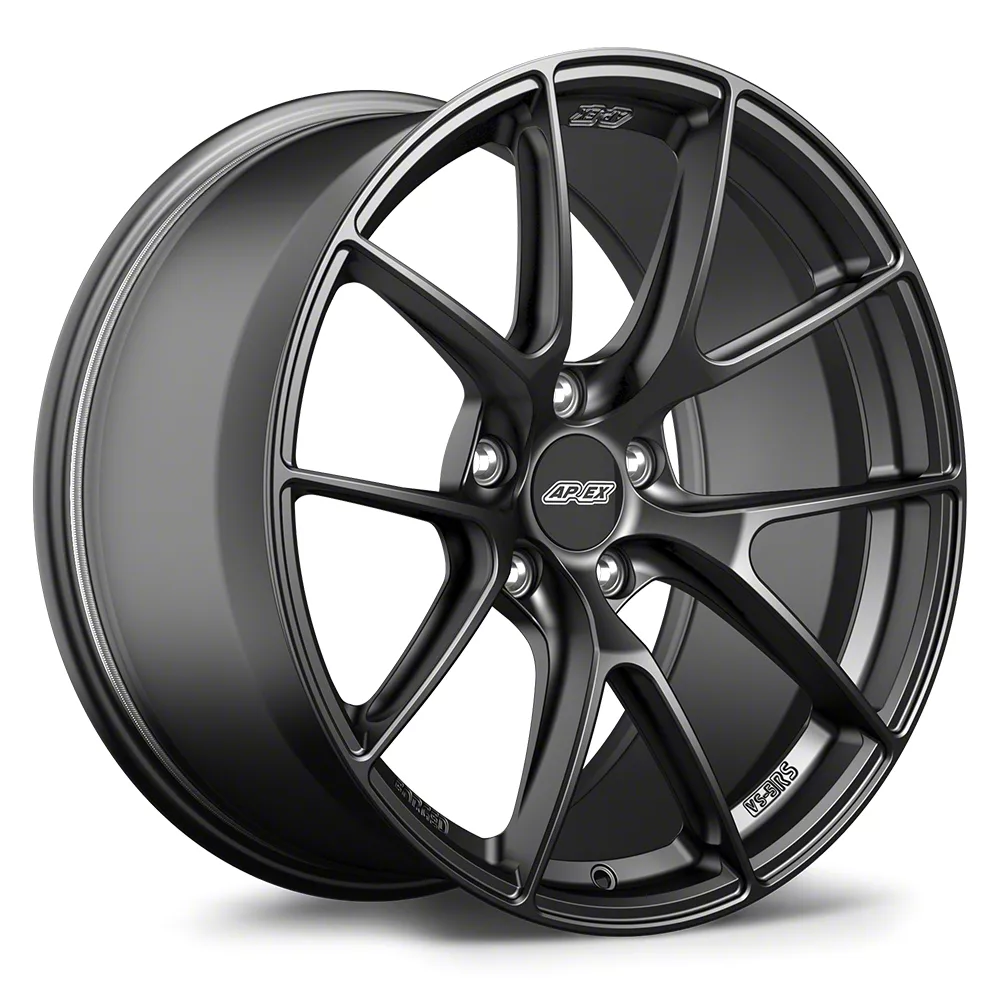 APEX VS-5RS Satin Black Wheel; Rear Only; 20x12.5; 55mm Offset (15-19 Corvette C7, Excluding Stingray)