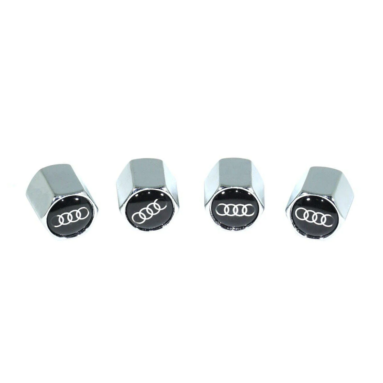 Chrome Valve Stem Tire Caps, Style: AUDI