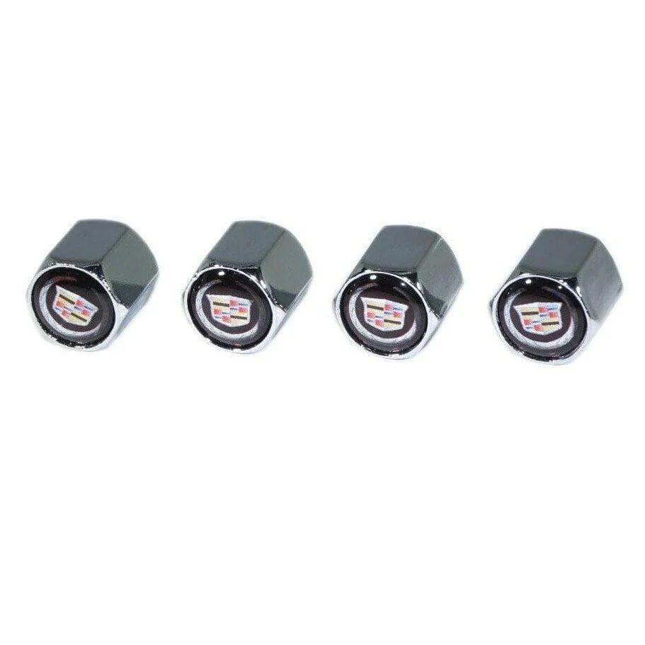 Chrome Valve Stem Tire Caps, Style: Cadillac