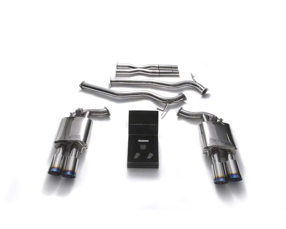 Armytrix Valvetronic Cat-Back Exhaust System with Blue Coated Tips (18-23 Mustang GT Convertible w/o Active Exhaust)