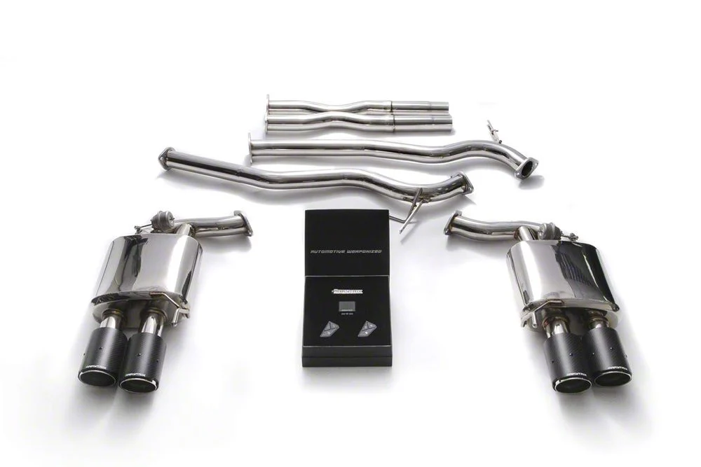 Armytrix Valvetronic Cat-Back Exhaust System with Carbon Fiber Tips (18-23 Mustang GT Fastback w/o Active Exhaust)