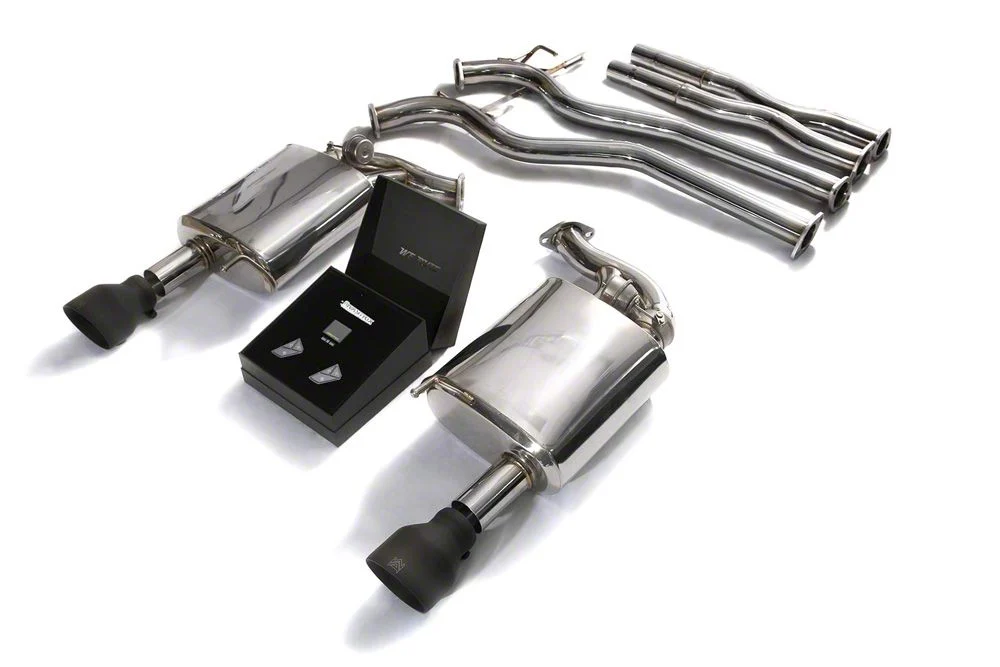 Armytrix Valvetronic Cat-Back Exhaust System with Matte Black Tips (15-17 Mustang GT Fastback)
