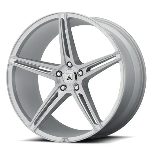 Asanti Alpha 5 Brushed Silver Wheel; Rear Only; 20x10.5; 20mm Offset (08-23 RWD Challenger, Excluding Widebody)