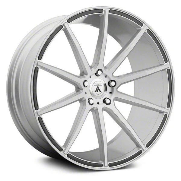 Asanti Aries Brushed Silver Wheel; Rear Only; 22x10.5; 25mm Offset (08-23 RWD Challenger, Excluding Widebody)